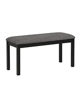 6-Piece Light Grey & Black Dining Set with Bench