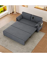 63-inch large folding sofa bed velvet multifunctional double sofa bed, three modes switch, suitable for sitting, lying and sleeping, suitable for livi