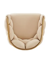 Modern Counter Stools Set of 2, Beige, with Footrest