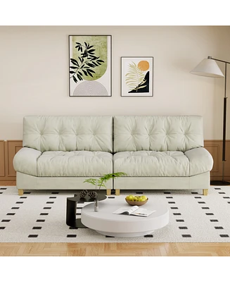 90.5" Modern Velvet Sofa for Living Rooms & More