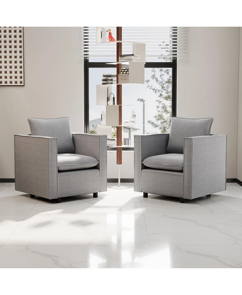 Cozy Gray Single Sofa Chair: Soft Cushion, Modern Comfort