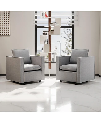 Cozy Gray Single Sofa Chair: Soft Cushion, Modern Comfort