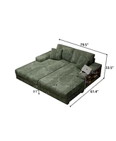 Cozy Corduroy Sleeper Sofa: Oversized, Modern Double Lounge