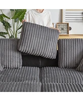 Comfy 3-Seater Corduroy Sofa with Storage Spaces