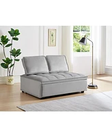 Modern Velvet Convertible Sofa Bed with Detachable Backs, Grey
