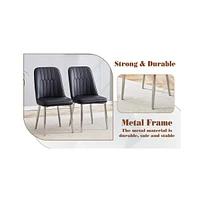 Pandora Sintered Stone Dining Set: 6 Black Chairs, Modern Table