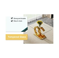 Clear Glass Desk & Chair Set for Home Comfort
