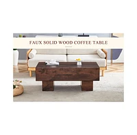 Walnut Texture Mdf Coffee Table - 43"x21"x17