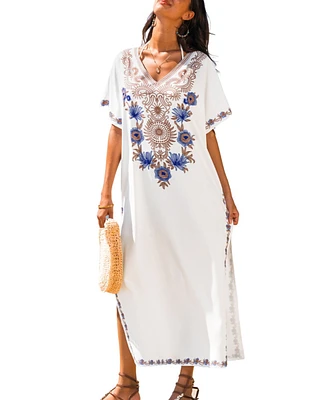 Cupshe Women's Soft Sea White Cover-Up Maxi Beach Dress