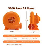 380W Air Blower (0.5HP) for Inflatables with 25 feet Wire and Gfci Plug
