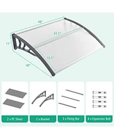 48 x 40 Inch Outdoor Front Door Window Awning Door Canopy Exterior