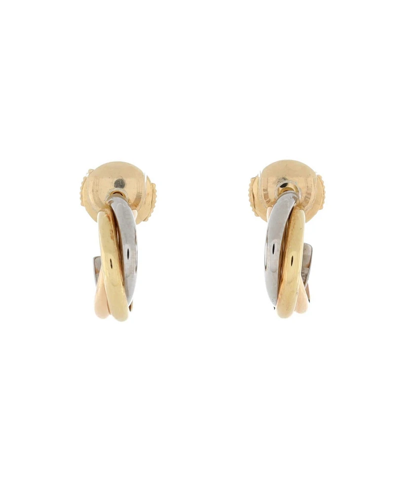 Pre-Owned Cartier 13mm Trinity Hoop Earrings 18K Tricolor Gold