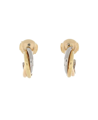 Pre-Owned Cartier 13mm Trinity Hoop Earrings 18K Tricolor Gold