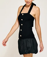 Line & Dot Women's Ramona Mixed-Media Balloon Mini Dress