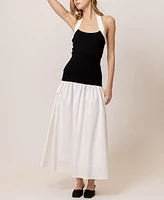 Line & Dot Women's Kohl Mixed-Media Halter-Neck Dress