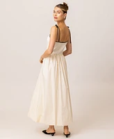 Line & Dot Women's Jules Mixed-Media Maxi Dress