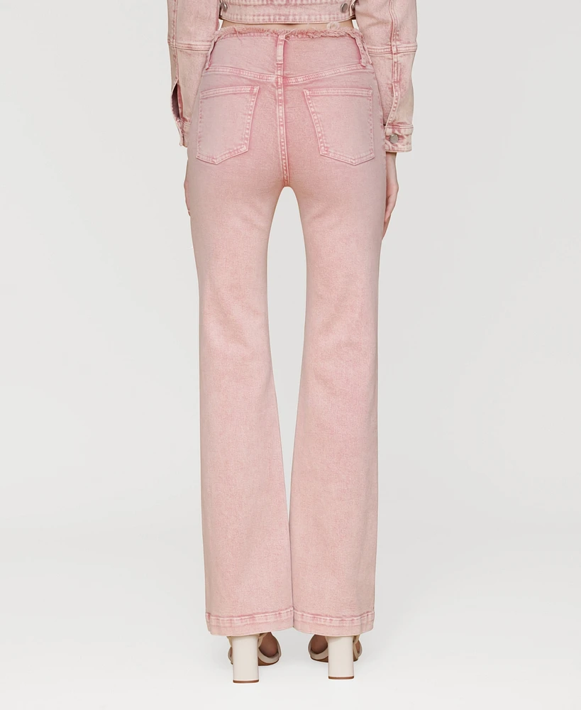 Avec Les Filles Women's Pintucked Flared Jeans