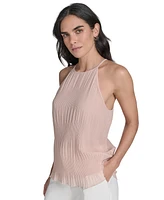 Calvin Klein Women's Pleated Chiffon Halter-Neck Top