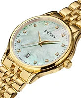 Balmain Women's Swiss Beleganza Diamond (1/20 ct. t.w.) Gold Pvd Stainless Steel Bracelet Watch 32mm