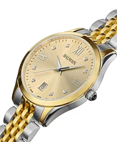Balmain Women's Swiss Classic R Diamond Accent Two-Tone Stainless Steel Bracelet Watch 34mm