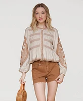 Avec Les Filles Women's Peplum Blouse Jacket