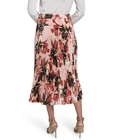 Calvin Klein Women's Pleated Floral Midi Skirt