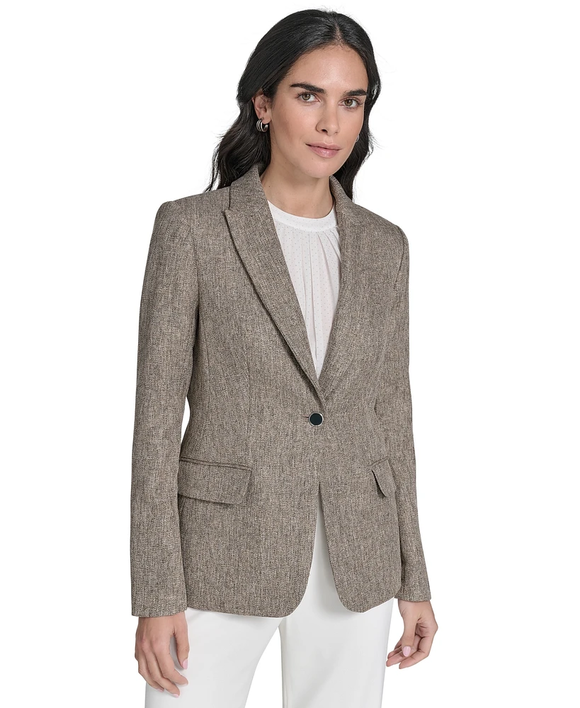 Calvin Klein Women's Textured One-Button Jacket