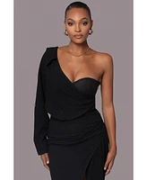 Jluxlabel Women's Evita Linen Draped Dress