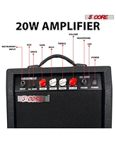 5 Core Guitar Amp 20W Electric Portable Mini Amplifier w Built in 6.5" Speaker Aux Headphone Jack