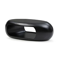 53.93'' Modern Oval Coffee Table, Sturdy Fiberglass Cocktail Table