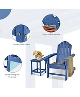 2 Pcs Patio Adirondack Chair Side Table Hdpe Weather Resistant Cup Holder