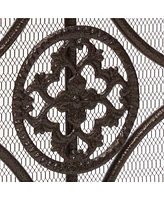 Darcie Victorian-Style Ornate Design Gold Fireplace Screen