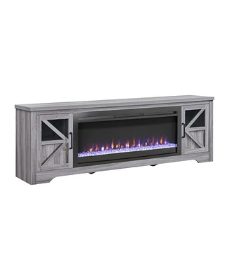 75" Fireplace Tv Stand for TVs up to 80",with 44" Electric Fireplace