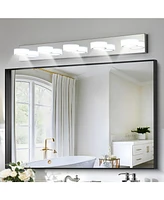 Chrome Led Vanity Light Fixture with Acrylic Shades, Dimmable, 37