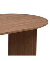 Modern 39" Oval Coffee Table with Sturdy Base