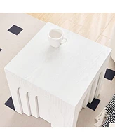 15.74" Square Side Table Small Coffee Table Accent Table Bedside Table for Living Room Bedroom,White