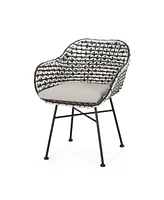 Modern Woven Club Chair: Minimalist Elegance For Outdoor Spaces