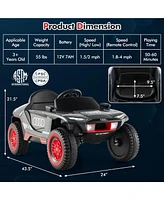 Gymax 12V Licensed Audi Kids Ride-On E-tron Racing Car w/Remote Control & Lights