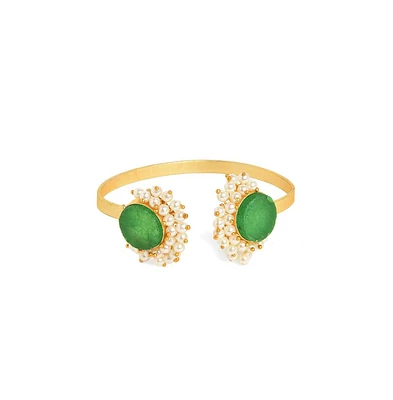 Sohi Women's Cluster Stone Cuff Bracelet