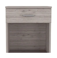 Faux Wood One Drawer Nightstand for Guest Room or Apartment Bedrooms