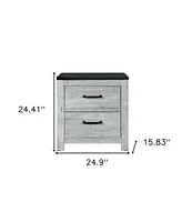 2-Drawer Nightstand – Modern Bedside Table with Storage