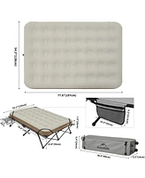 Naturehike 2 Person Camping Cot with Side Table, Folding Camping Bed for Adults(no Air Mattress)