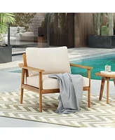 Mid-Century Outdoor Lounge Chair with Cushions