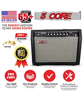 5 Core Guitar Amp 50 Watt Electric Amplifier w Built in 8" Speaker Portable Mini Amps w Aux