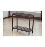 Wooden Workstation for Garden Balcony Garage, Acacia Console Potting Table Brown