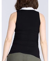 Motherhood Maternity V-Neck Sleeveless Polo Top