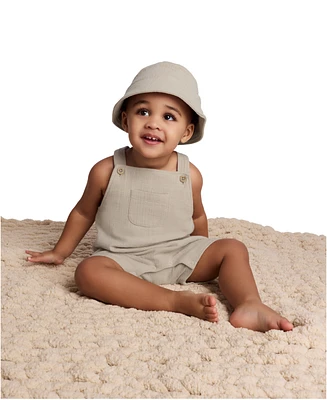 Calvin Klein Baby Boys 2-Piece Gauze Sunsuit and Matching Hat Set
