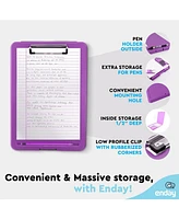 Clipboard with Storage Pink, Letter Size Storage Clipboard with Compartments Case for Nurse Teachers Plastic Translucent Holds 100 Sheets Also Avail.