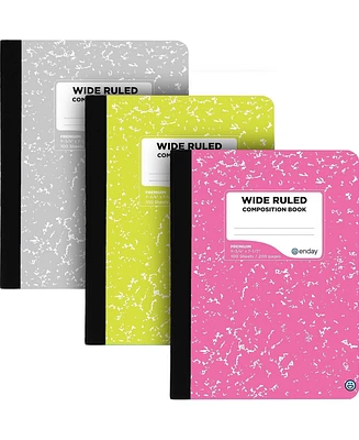 Composition Notebooks Wide Ruled Paper, Colored Marble Composition Notebook Covers, 100 Sheets (200 pages) Composition Books, Marble Notebooks Wide Ru