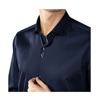 Luchiano Visconti Men's Solid Navy Shirt